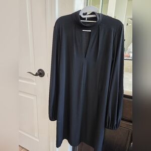 White House Black Market Blue Bishop Sleeve Sheath Dress